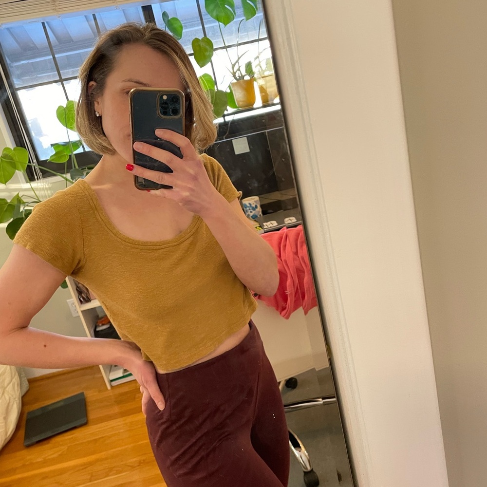 Mustard Yellow Women's Crop Top